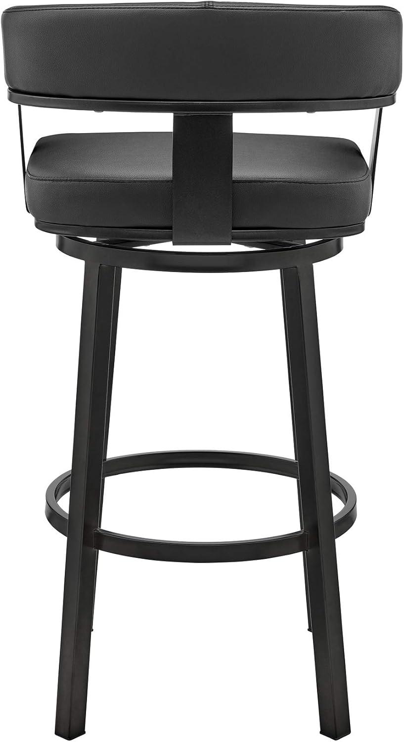 image:imageArmen Living Cohen 26 Counter Height Swivel Bar Stool in Black Finish and Black Faux Leather
