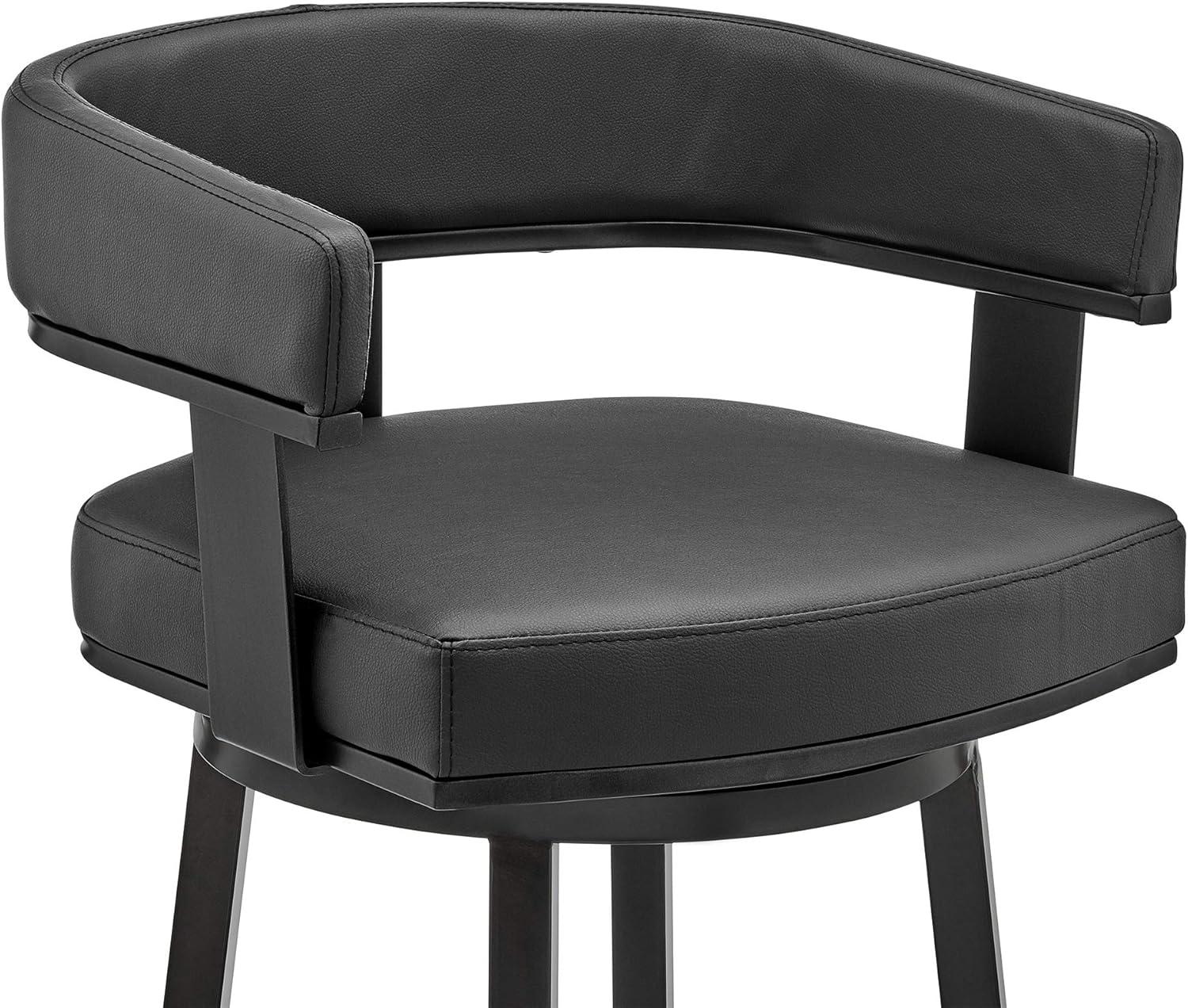image:imageArmen Living Cohen 26 Counter Height Swivel Bar Stool in Black Finish and Black Faux Leather