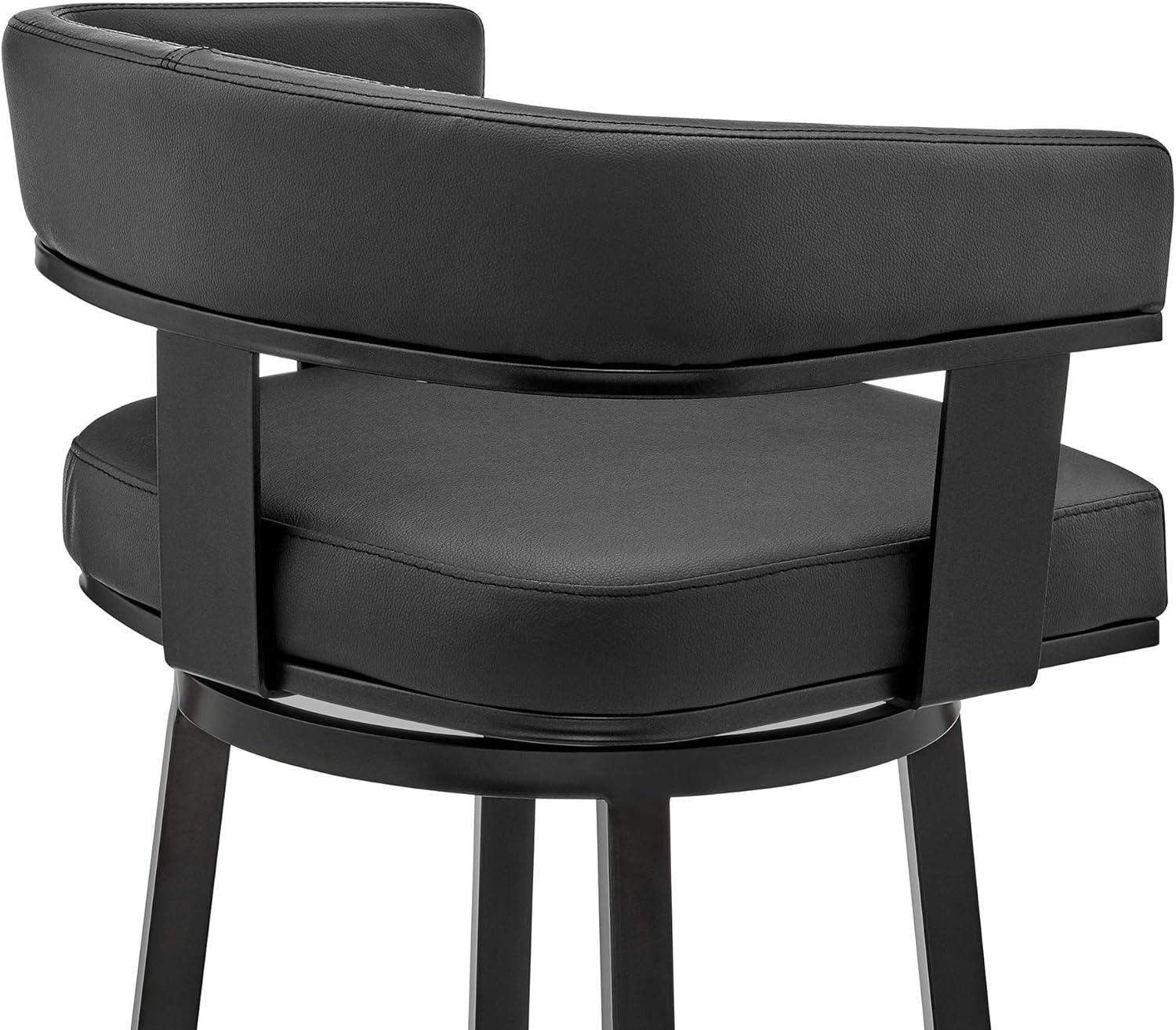 image:imageArmen Living Cohen 26 Counter Height Swivel Bar Stool in Black Finish and Black Faux Leather