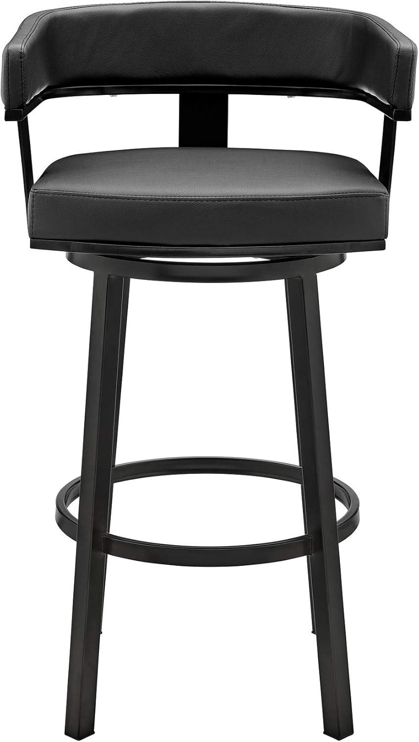 image:imageArmen Living Cohen 26 Counter Height Swivel Bar Stool in Black Finish and Black Faux Leather
