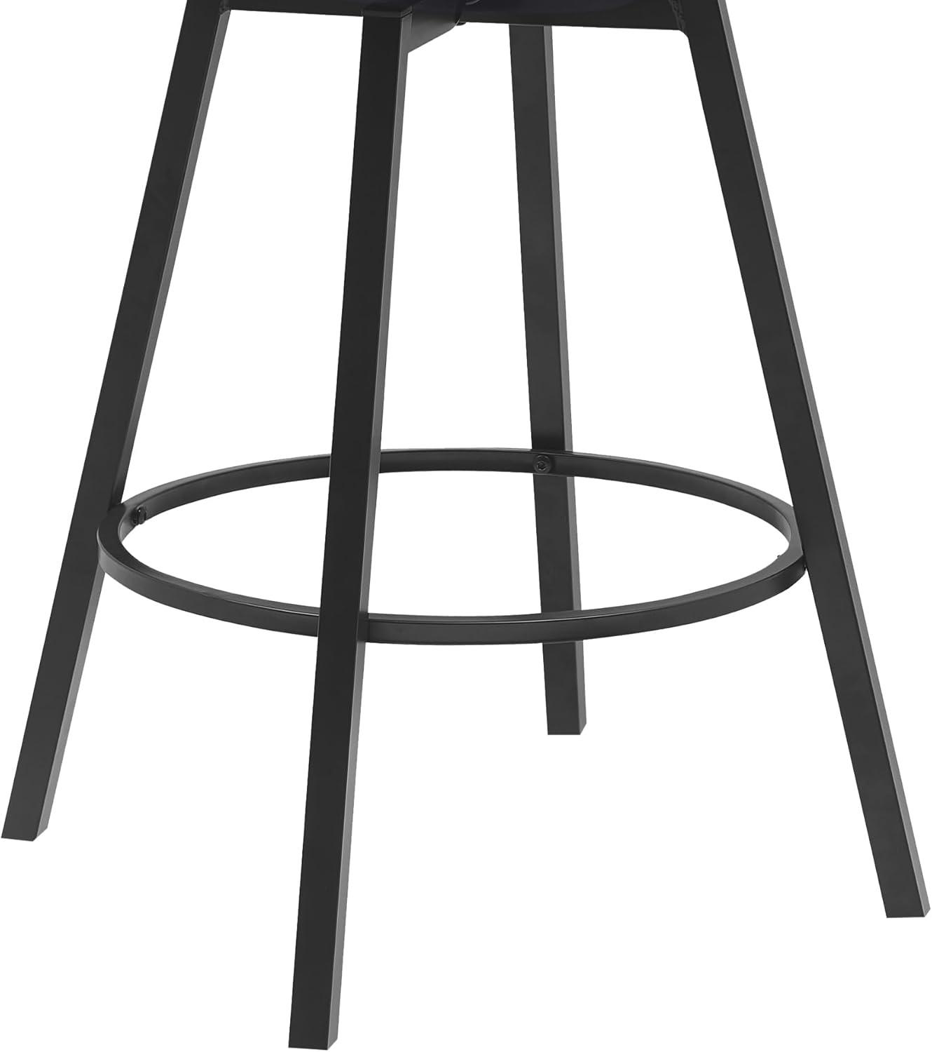 image:imageAthena 27 Swivel Black Wood Counter Stool in Light Gray Fabric with Black Metal Set of 3Cream