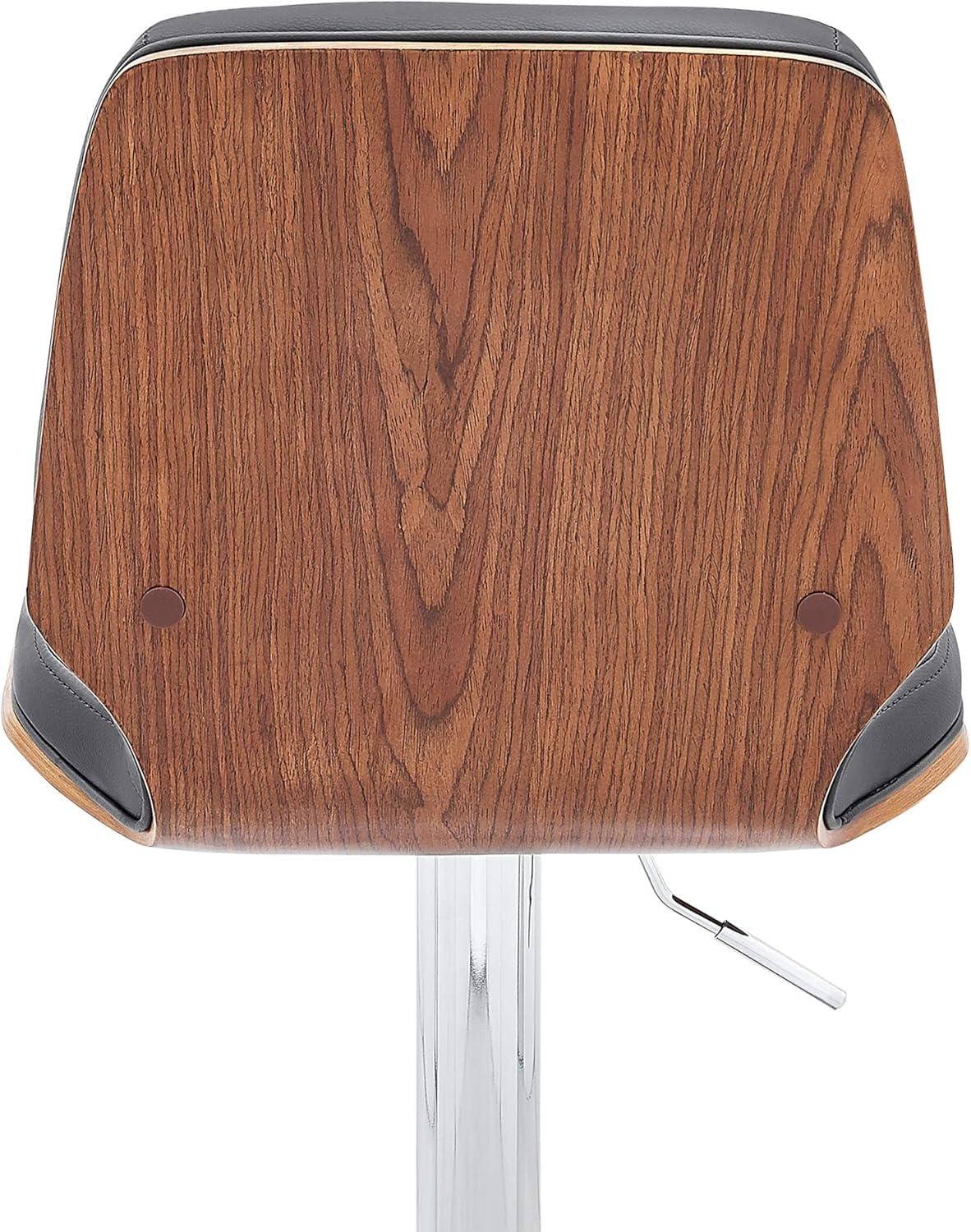 image:imageSabine Adjustable Swivel Cream Faux Leather with Walnut Back and Chrome Bar StoolGreyChrome