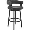 image:imageArmen Living Cohen 26 Counter Height Swivel Bar Stool in Black Finish and Black Faux Leather