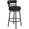 image:imageArmen Living Titana 26 Counter Height Metal Swivel Barstool in Ford Black Faux Leather and Mineral Finish