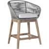image:imageArmen Living Tutti Frutti Modern Indoor Outdoor Counter Chair Bar Stool in Light Eucalyptus Wood with Gray Rope 26 Seat Height