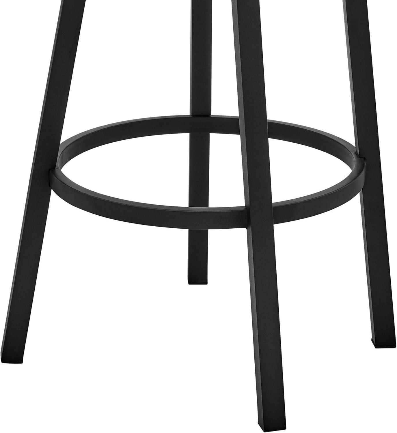 image:imageArmen Living Kobe 26 Counter Height Swivel Bar Stool in Black Finish and Black Faux Leather