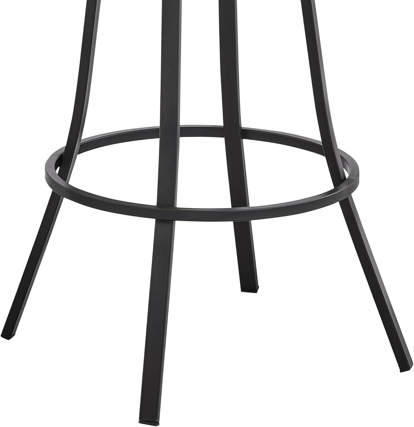 image:imageArmen Living Valerie Modern 30 Seat Height Chocolate Brown Faux Leather and Java Brown Metal Swivel Bar Stool for Kitchen Island Counter