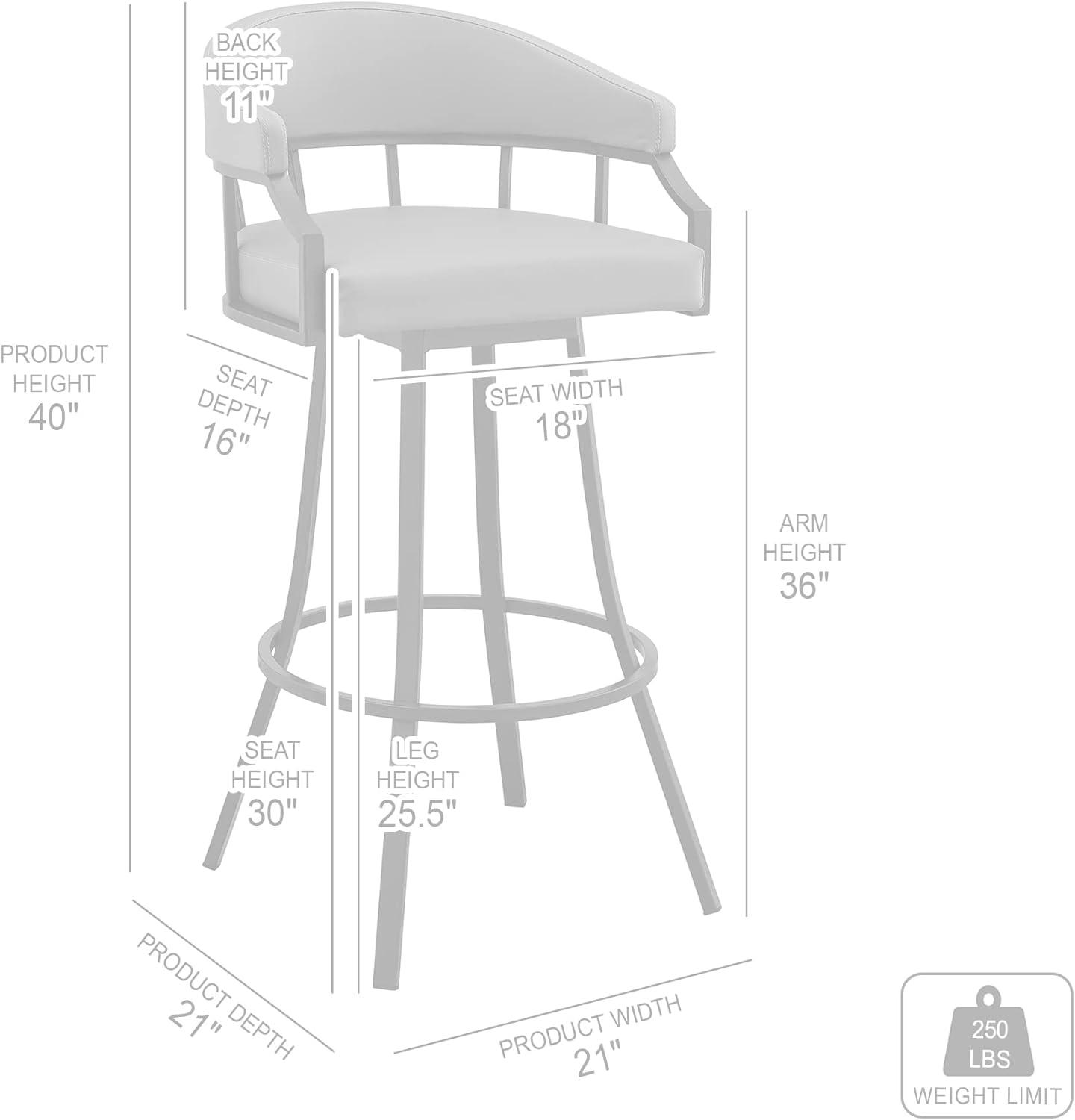 image:imageArmen Living Valerie Modern 30 Seat Height Chocolate Brown Faux Leather and Java Brown Metal Swivel Bar Stool for Kitchen Island Counter