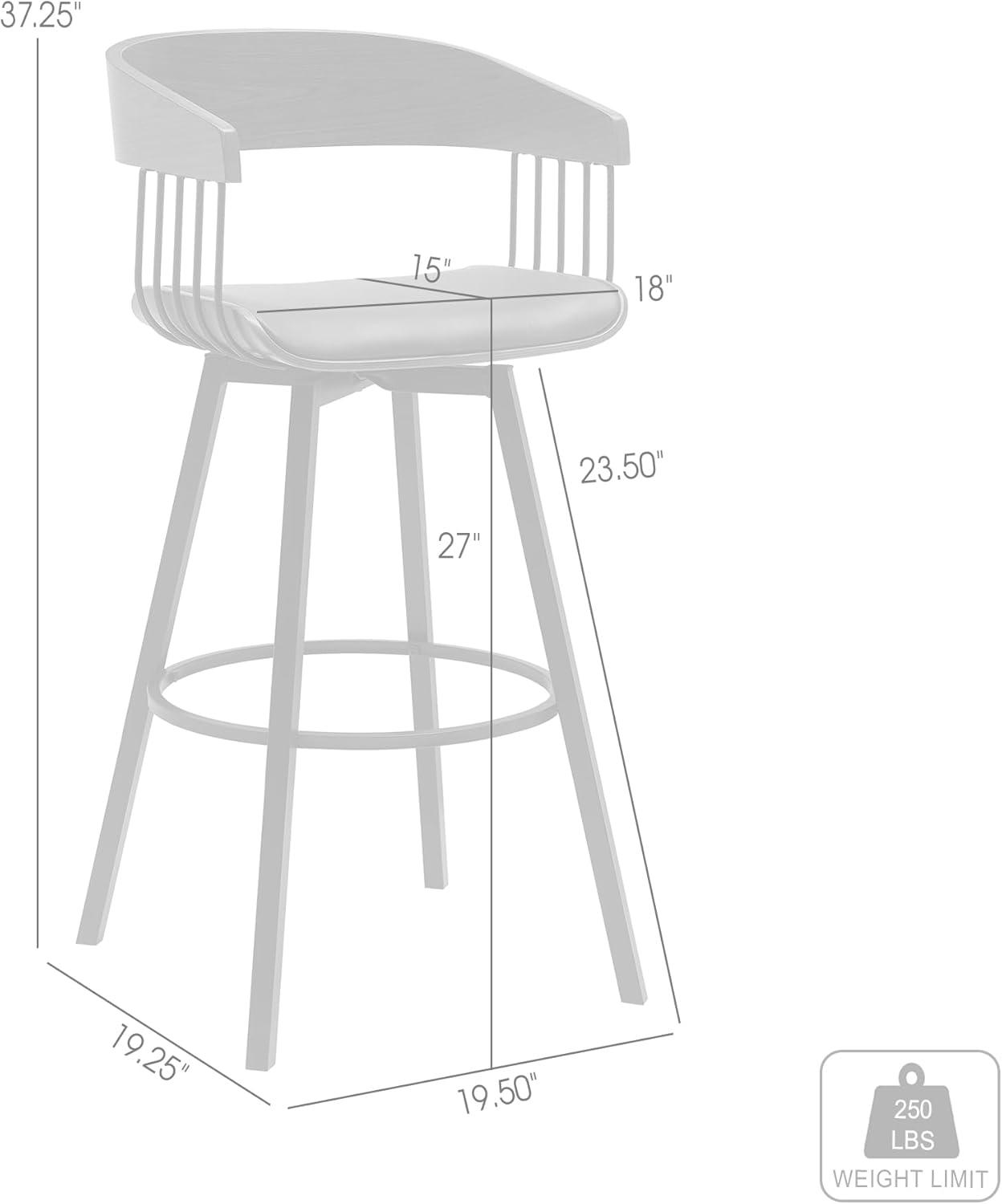 image:imageAthena 27 Swivel Walnut Wood Counter Stool in Gray Faux Leather with Black Metal Set of 3
