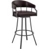 image:imageArmen Living Valerie Modern 30 Seat Height Chocolate Brown Faux Leather and Java Brown Metal Swivel Bar Stool for Kitchen Island Counter