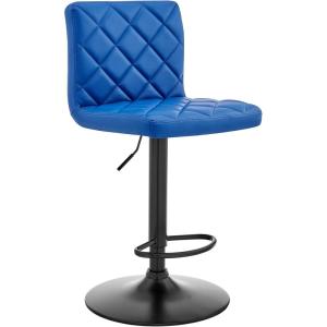 Armen Living LCDUBACHRGR The Duval Adjustable Gray Faux Leather Swivel Bar Stool Grey, Adjustable Height(Blue and Matte Black)