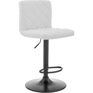 Armen Living LCDUBACHRGR The Duval Adjustable Gray Faux Leather Swivel Bar Stool Grey, Adjustable Height(White and Matte Black)