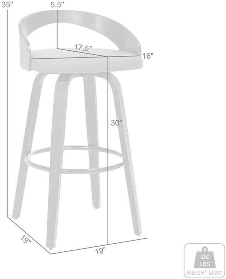 image:imageArmen Living Sonia Rotating Bar Stool Cream Faux LeatherWalnut Wood Counter High Chair 260 inches 66 cm76cm