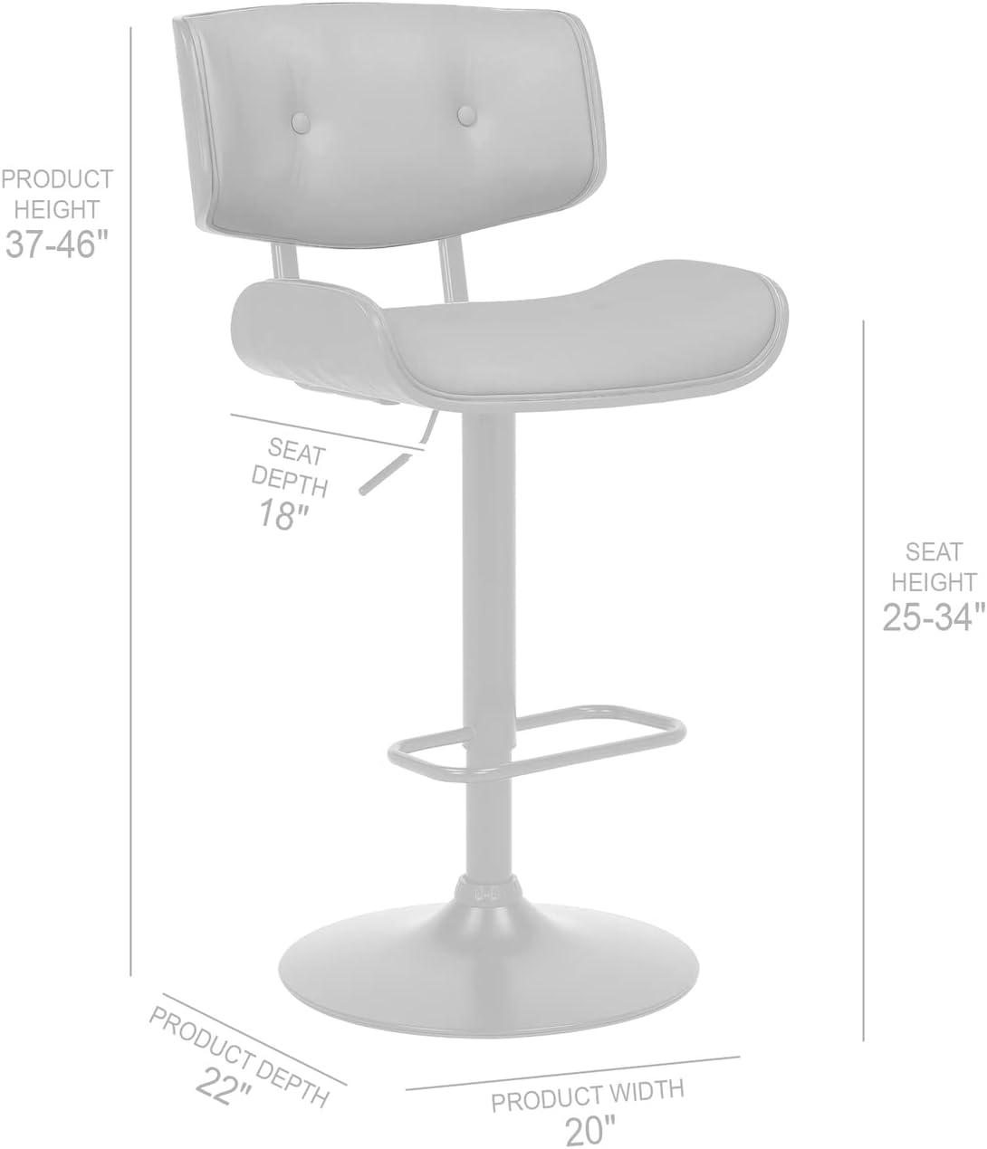 image:imageArmen Living Brooklyn 2534 Faux LeatherWood Swivel Bar Stool in CreamBlack