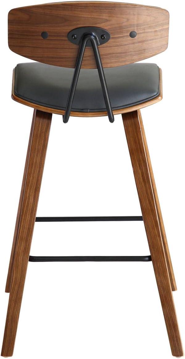 image:imageArmen Living Fox LCFOBAWAGR26 Grey Walnut High Cushion Faux Leather Seat Height 256 inches 65 cmWalnutGrey