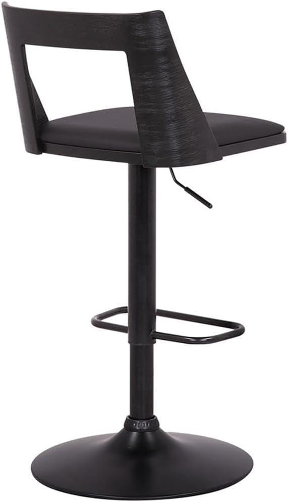 image:imageArmen Living Milan 2434 Faux LeatherWood Swivel Bar Stool in Black