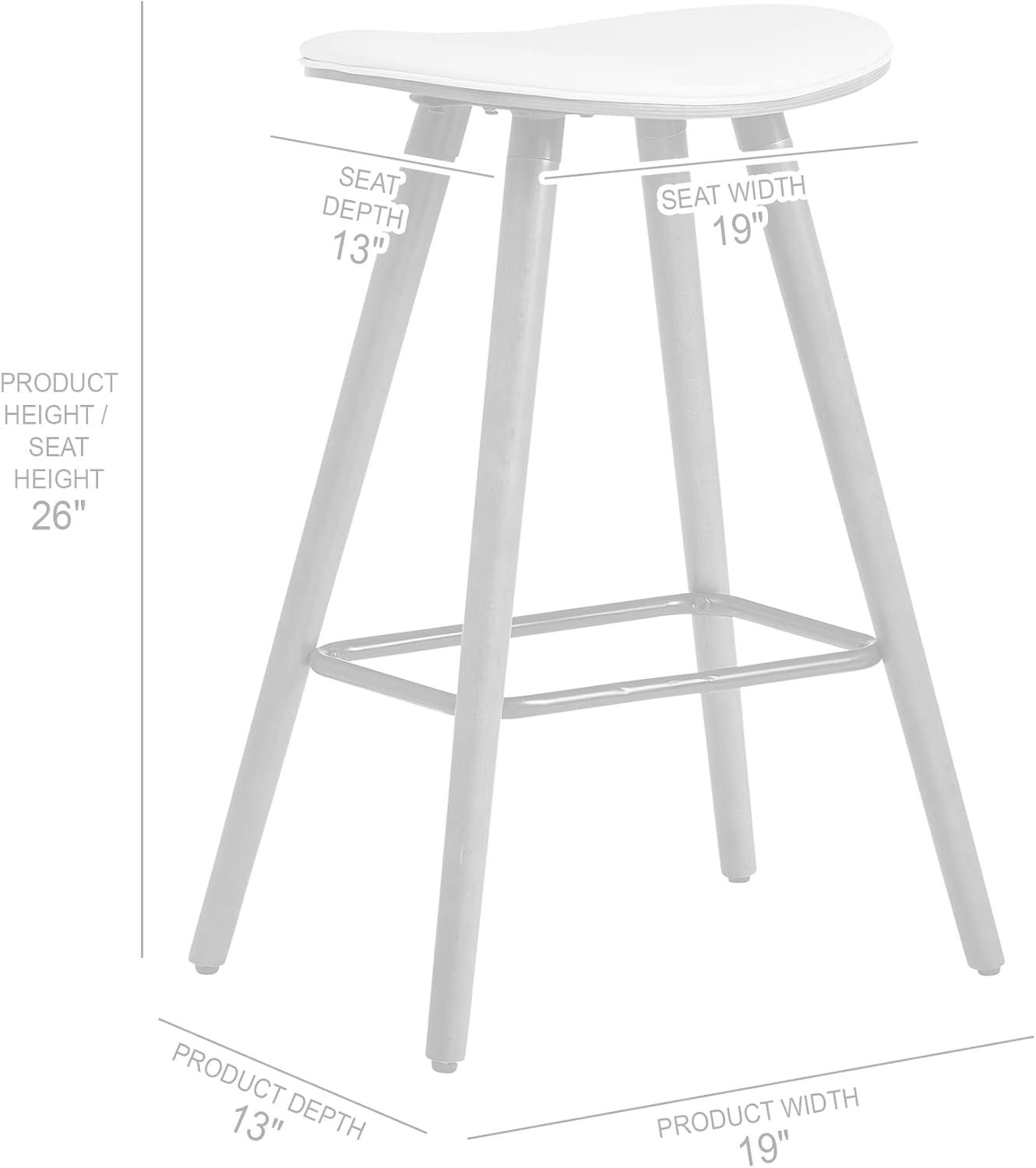 image:imageArmen Living Piper 26 Counter Height Backless Bar Stool in Cream Faux Leather and Walnut WoodGrayBlack
