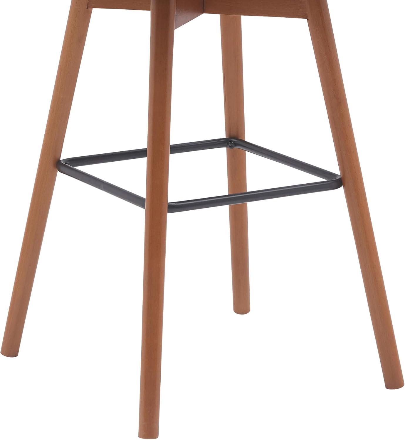 image:imageArmen Living Sicily Modern Farmhouse 30 Seat Height Swivel Walnut Wood Bar Stool for Kitchen Island Counter in Gray Faux Leather
