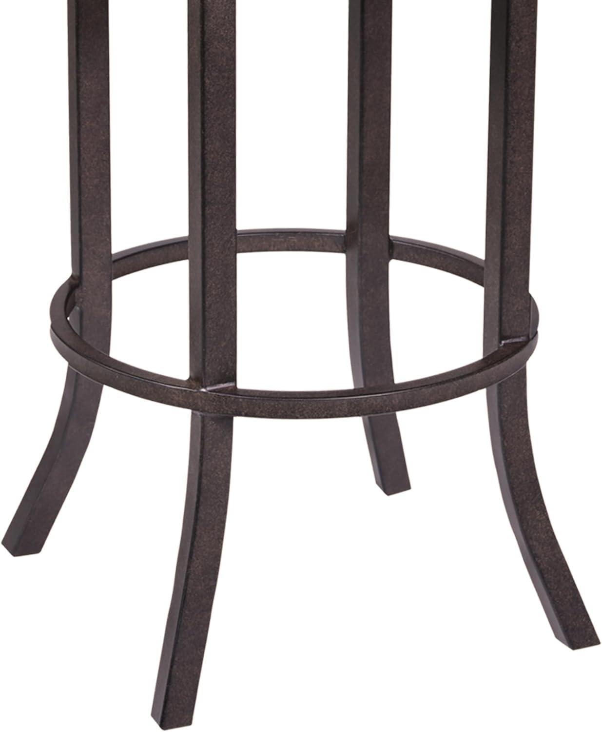 image:imageArmen Living Tahiti 30 Brown Faux Leather Swivel Kitchen Barstool in Auburn Bay Finish26Inch