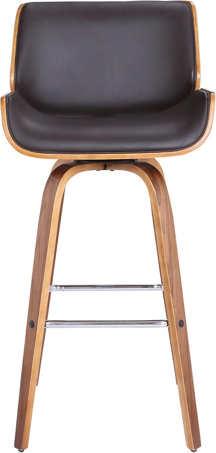 image:imageArmen Living Tyler Modern Counter Height Swivel Bar Stool with White Wash Finished Wood and Vintage Brown UpholsteryBrownWalnut
