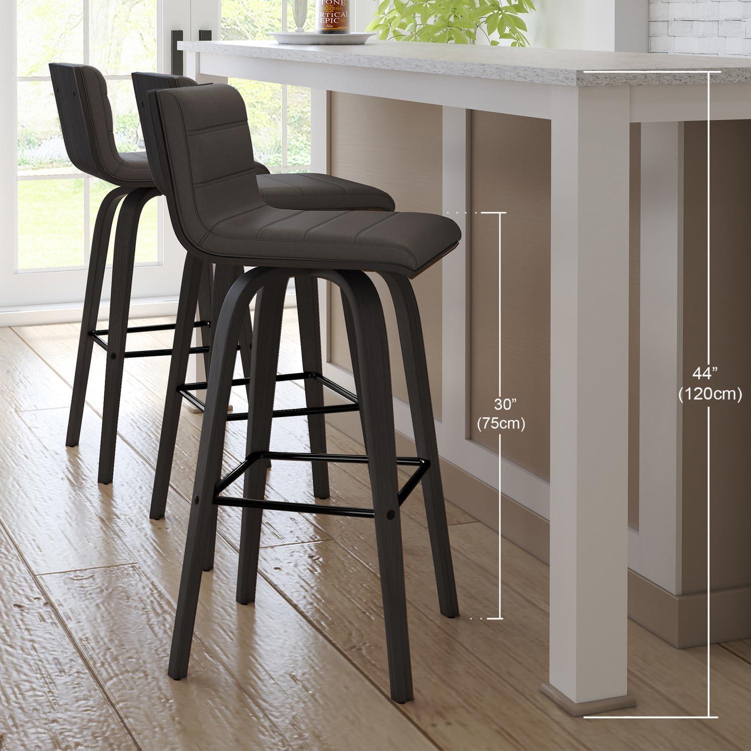 image:imageArmen Living Vienna Rotating Bar Stool Cream Faux LeatherWalnut Wood Bar High Chair 299 inches 76 cmMulticolor Black Gray