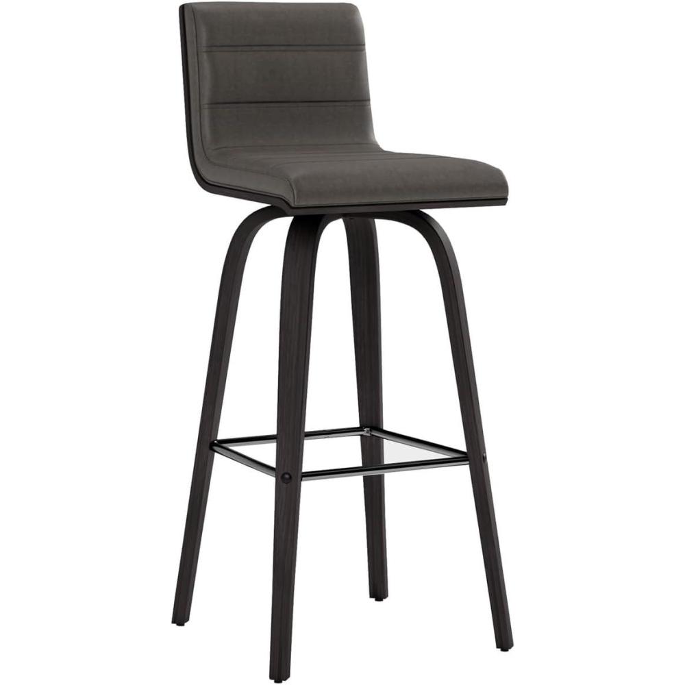 image:imageArmen Living Vienna Rotating Bar Stool Cream Faux LeatherWalnut Wood Bar High Chair 299 inches 76 cmMulticolor Black Gray