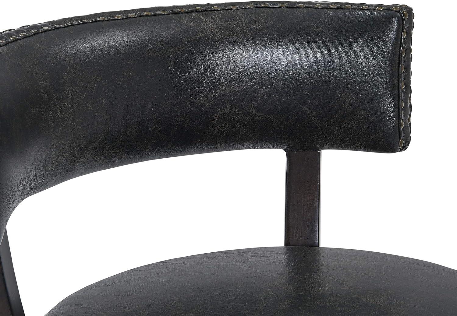 image:imageArmen Living Corbin 30 Seat Height Swivel Onyx Faux Leather and American Gray Wood Bar StoolEspressoOnyx