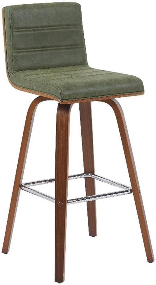 image:imageArmen Living Vienna Modern Swivel 26 Counter Height Barstool with White Faux Leather and Patterned Oak Wood FinishVintage Green Faux LeatherWalnut