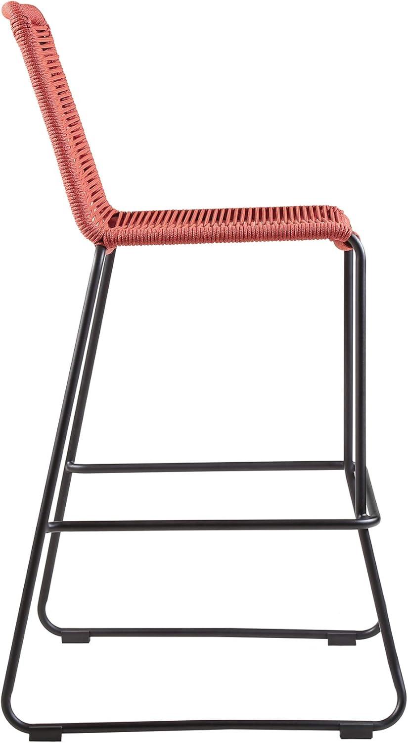 image:imageShasta 26 Outdoor Metal and Black Rope Stackable Counter Stool Set of 6Brick RedBlack