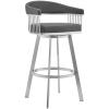 image:imageArmen Living Chelsea 25 Gray Faux Leather Brushed Steel Counter Stool