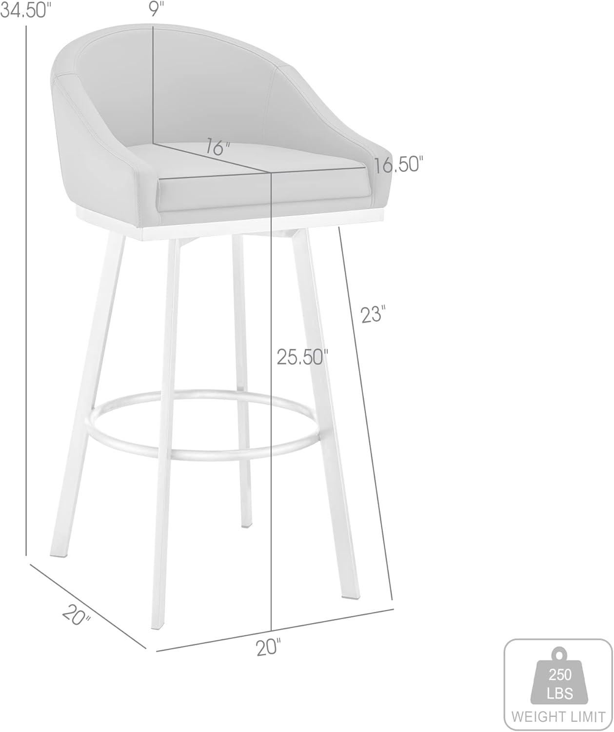 image:imageArmen Living Eleanor Swivel Counter Stool in Brushed Stainless Steel and Black Faux Leather