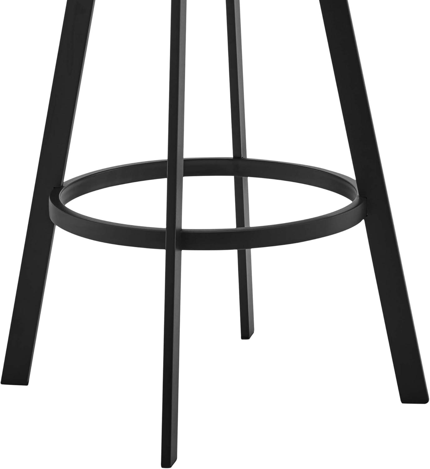 image:imageArmen Living Roman 26 Gray Faux Leather and Black Metal Swivel Bar Stool26