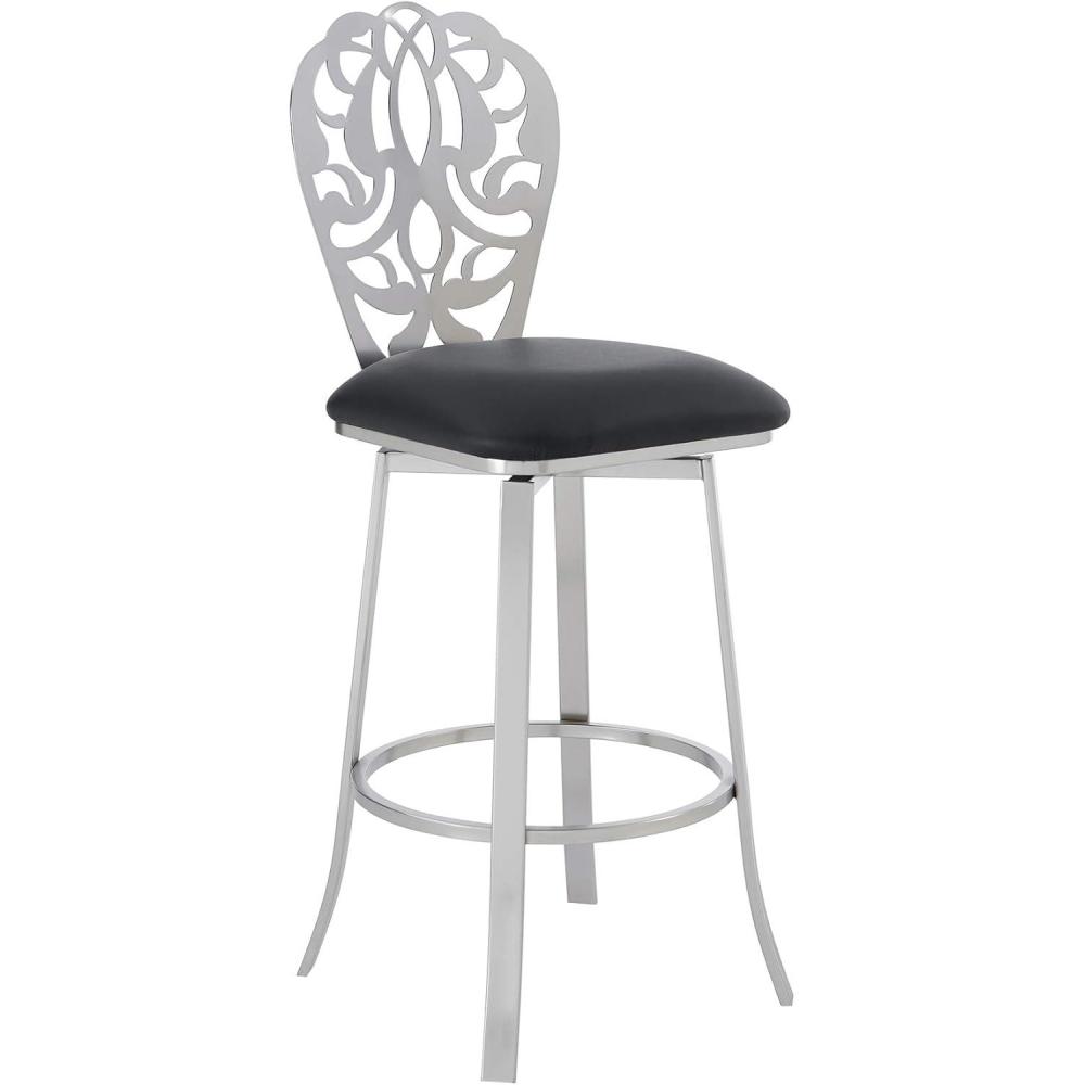 image:imageCherie Bar Stool 26 Counter Height GrayBlack