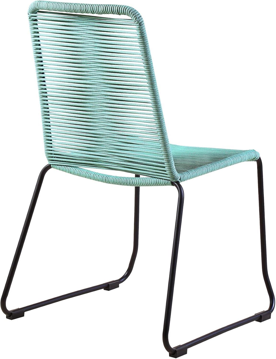 image:imageArmen Living Koala and Shasta 5 Piece Outdoor Patio Dining Set in Light Eucalyptus Wood and Wasabi Rope
