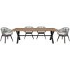 image:imageArmen Living Glendora Tutti Frutti Outdoor Patio 5 Piece Live Edge Dining Set in Eucalyptus Wood Gray Rope and Cushions