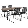 image:imageArmen Living Koala and Shasta 5 Piece Outdoor Patio Dining Set in Light Eucalyptus Wood and Black Rope
