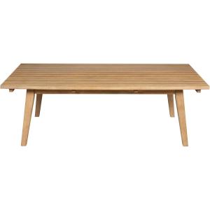 Armen Living Cypress Modern Outdoor Patio Coffee Table, Blonde Eucalyptus