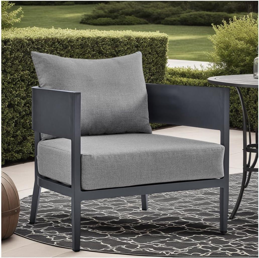 image:imageArmen Living Menorca Aluminum Outdoor Chair in Dark Gray