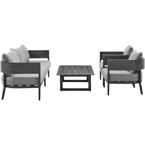 Armen Living Menorca Aluminum Outdoor Chair in Dark Gray