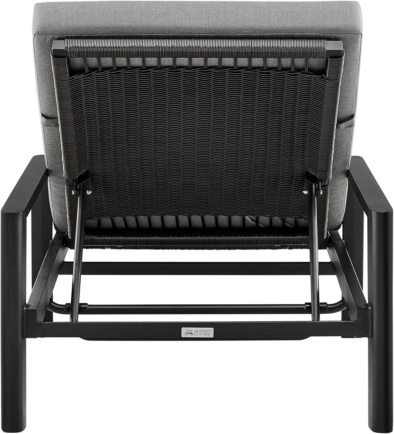 image:imageArmen Living Grand Outdoor Patio Adjustable Chaise Lounge Chair in Aluminum with Grey Cushions