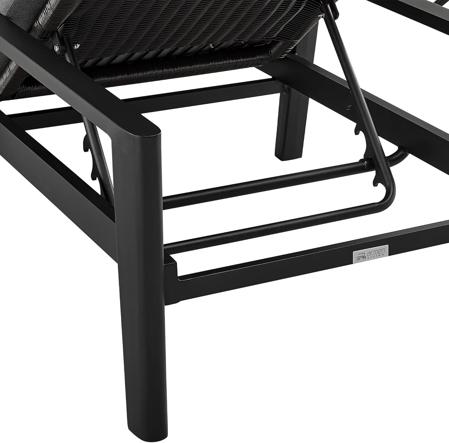 image:imageArmen Living Grand Outdoor Patio Adjustable Chaise Lounge Chair in Aluminum with Grey Cushions