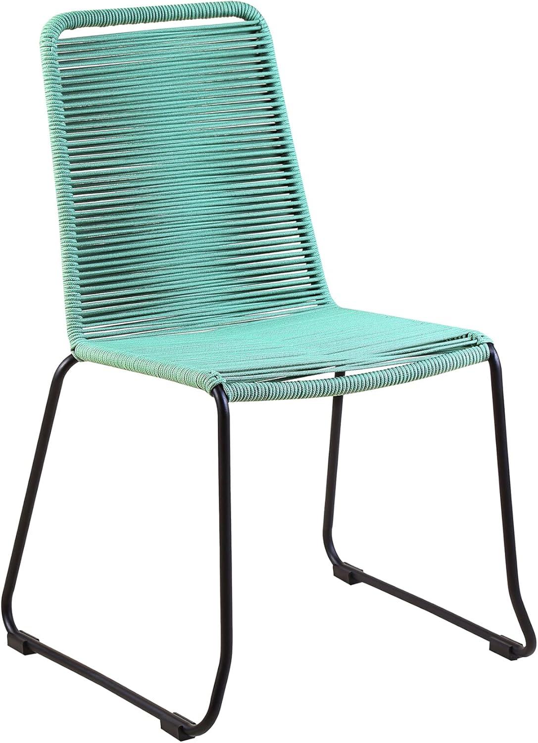 image:imageArmen Living Sydney and Shasta 5 Piece Patio Outdoor Dining Set in Wasabi Rope with Black Eucalyptus Wood