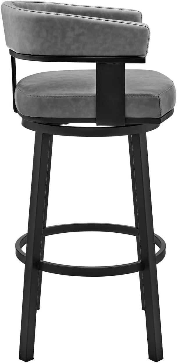 image:imageArmen Living Naomi and Lorin 4Piece Counter Height Dining Set in Black Metal and Grey Faux Leather3Piece