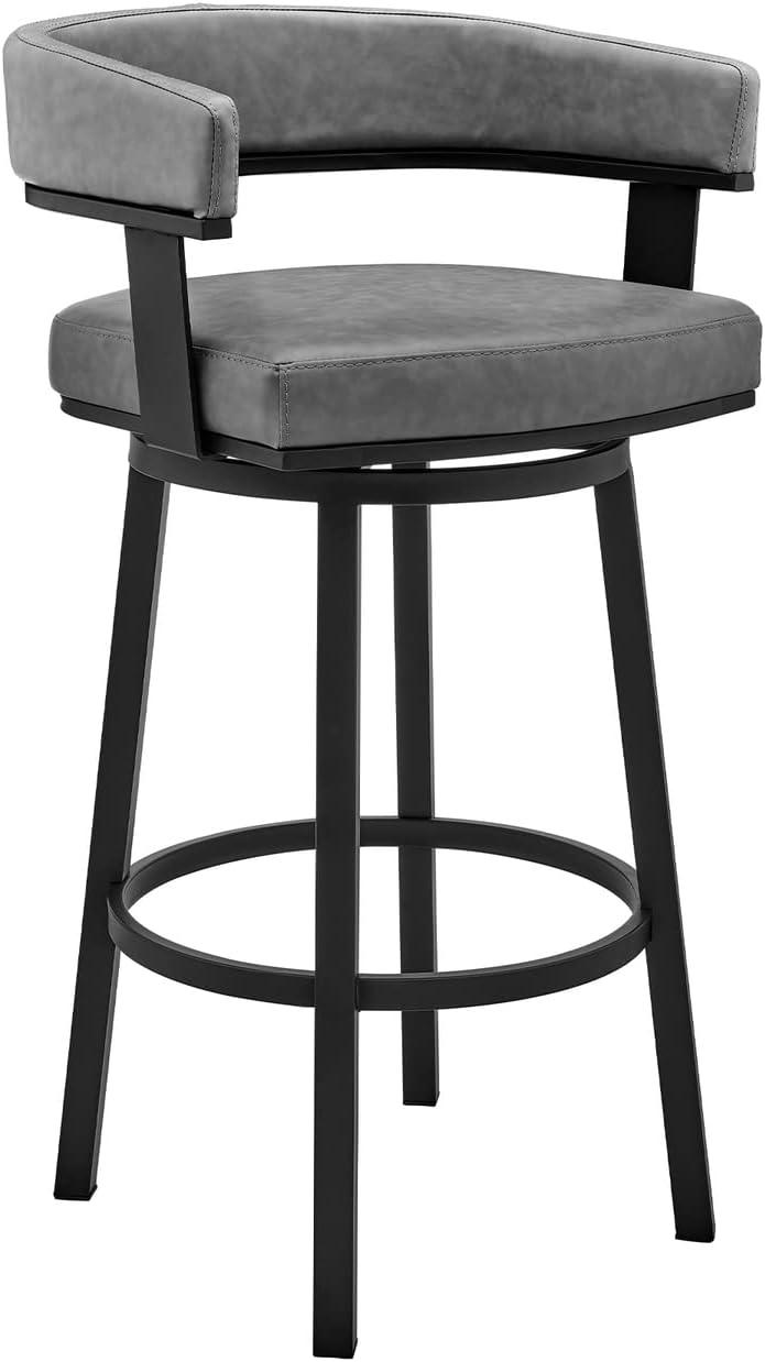image:imageArmen Living Naomi and Lorin 4Piece Counter Height Dining Set in Black Metal and Grey Faux Leather3Piece