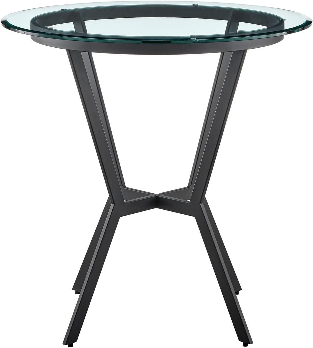 image:imageArmen Living Naomi and Lorin 4Piece Counter Height Dining Set in Black Metal and Grey Faux Leather3Piece