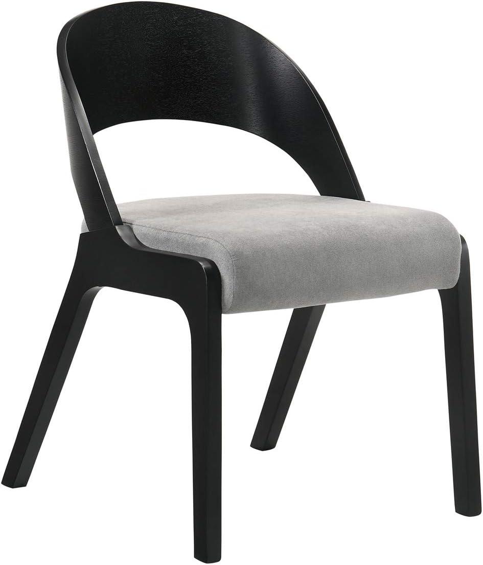 image:imageArmen Living Polly MidCentury Modern Dining Accent Chairs Finish FabricSet of 2 20 Wide BlackGrey