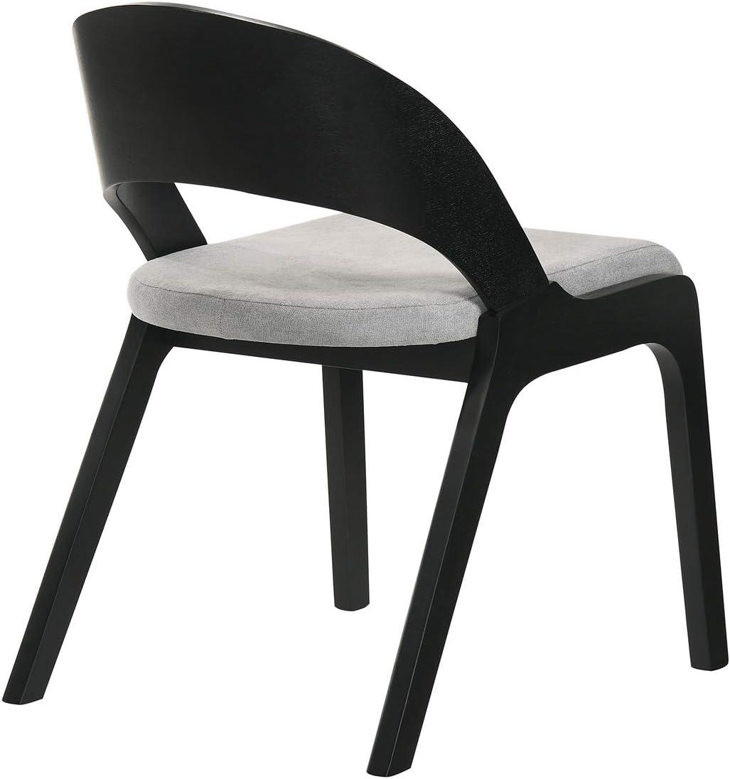 image:imageArmen Living Polly MidCentury Modern Dining Accent Chairs Finish FabricSet of 2 20 Wide BlackGrey