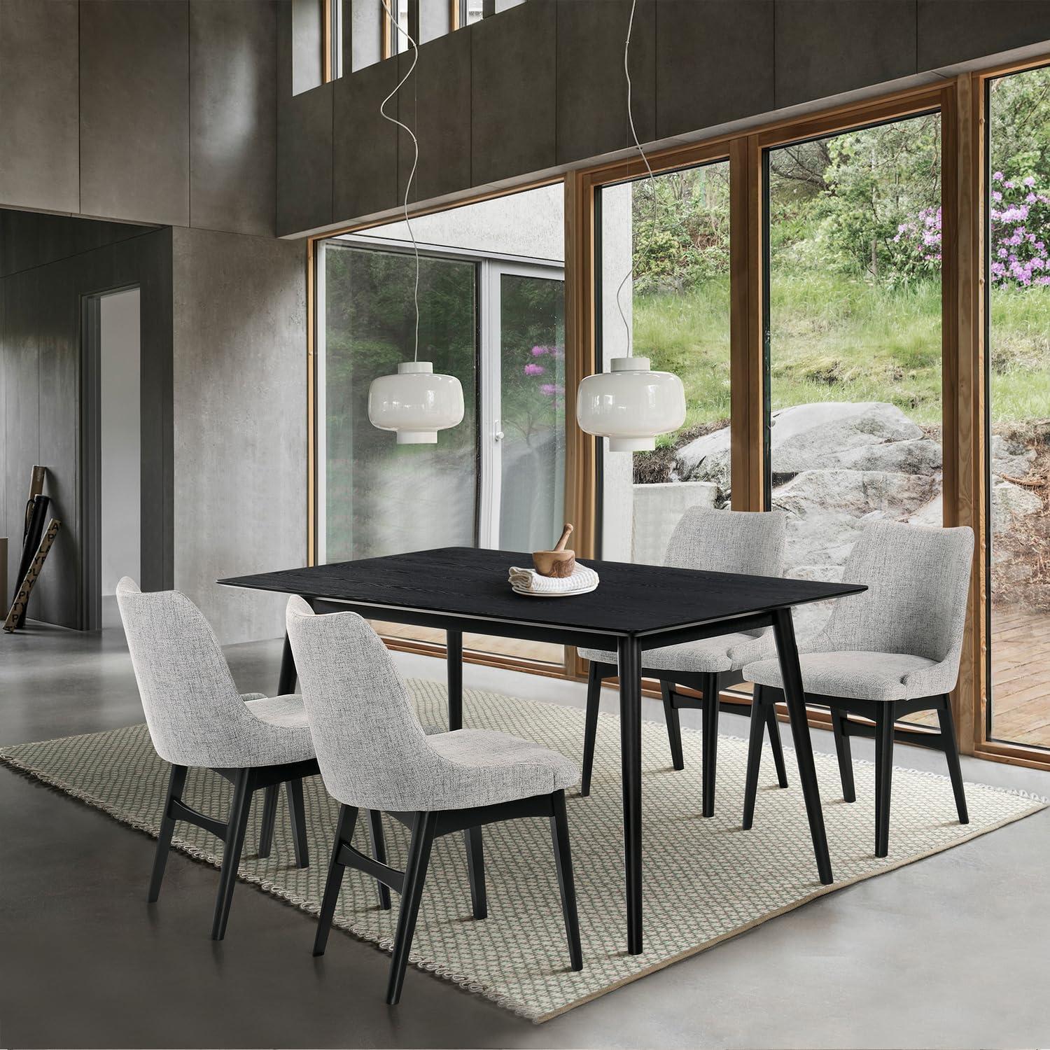 image:imageArmen Living Westmont and Azalea 5Piece Modern Wood Dining Set in BlackGray