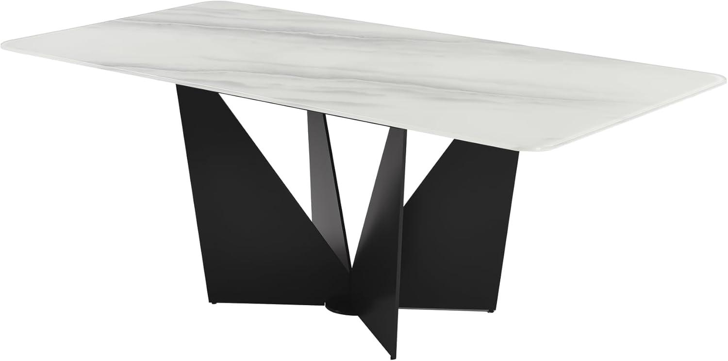 image:imageOlivia Modern 7Piece Dining Set with Gray Upholstered Chairs and Tempered Glass TabletopGrey
