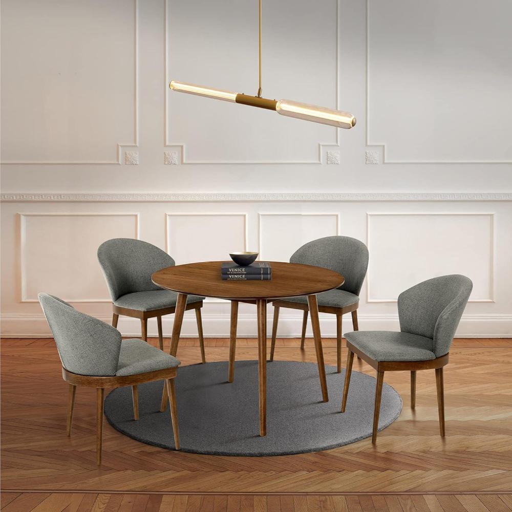 image:imageArmen Living Arcadia and Juno 5 Piece Dining Set 42 Round CharcoalWalnut Wood